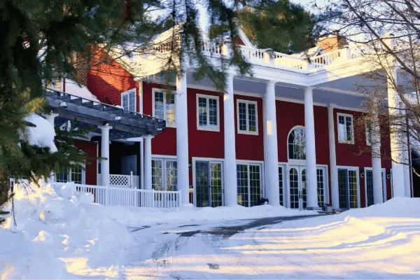 romantic winter getaway at our Bed and Breakfast in Traverse City - surrounded by snow in the winter