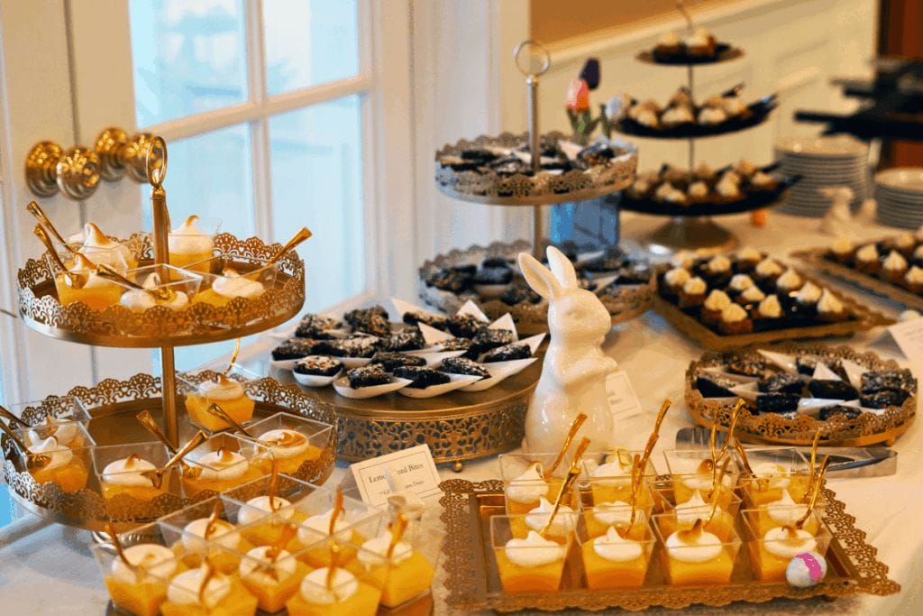 Dessert table at Easter Brunch