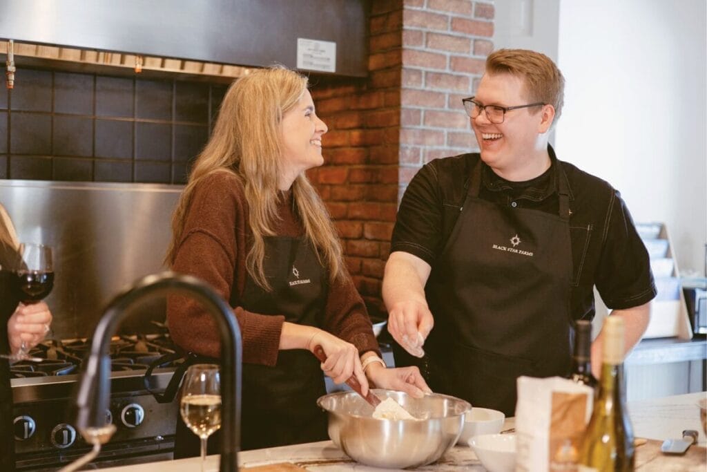 Chefs in a cooking class